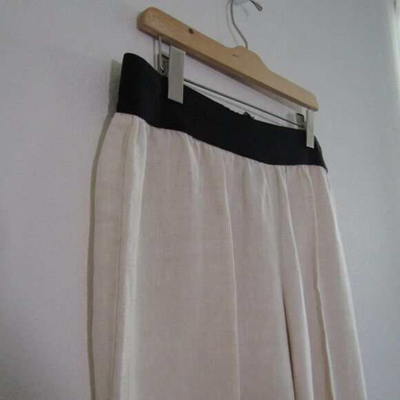 Alfani Women's Pants Large Beige Linen Pull On Wide Leg Coastal Beach Lagenlook - Picture 4 of 8